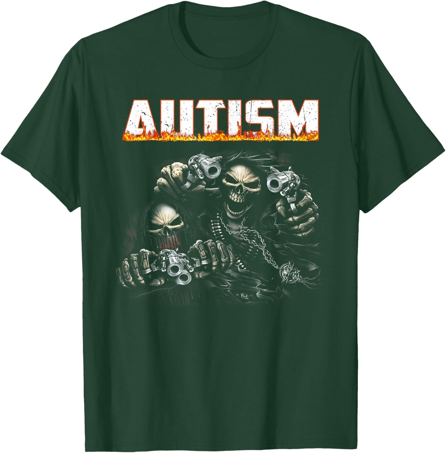 Funny Autism Skeleton Meme Halloween Costume Spooky Season T-Shirt - T-Shirt | Forest