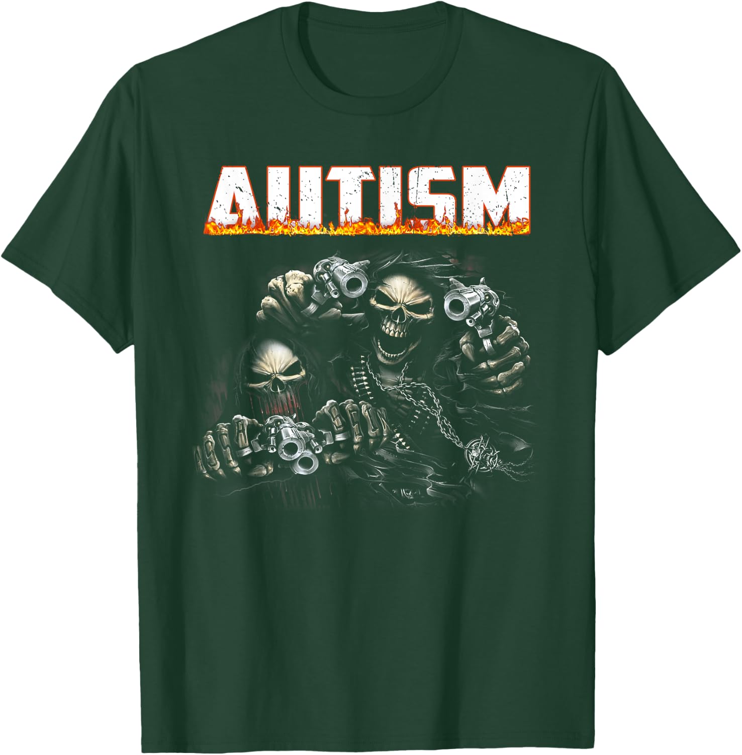 Funny Autism Skeleton Meme Halloween Costume Spooky Season T-Shirt - T-Shirt | Forest