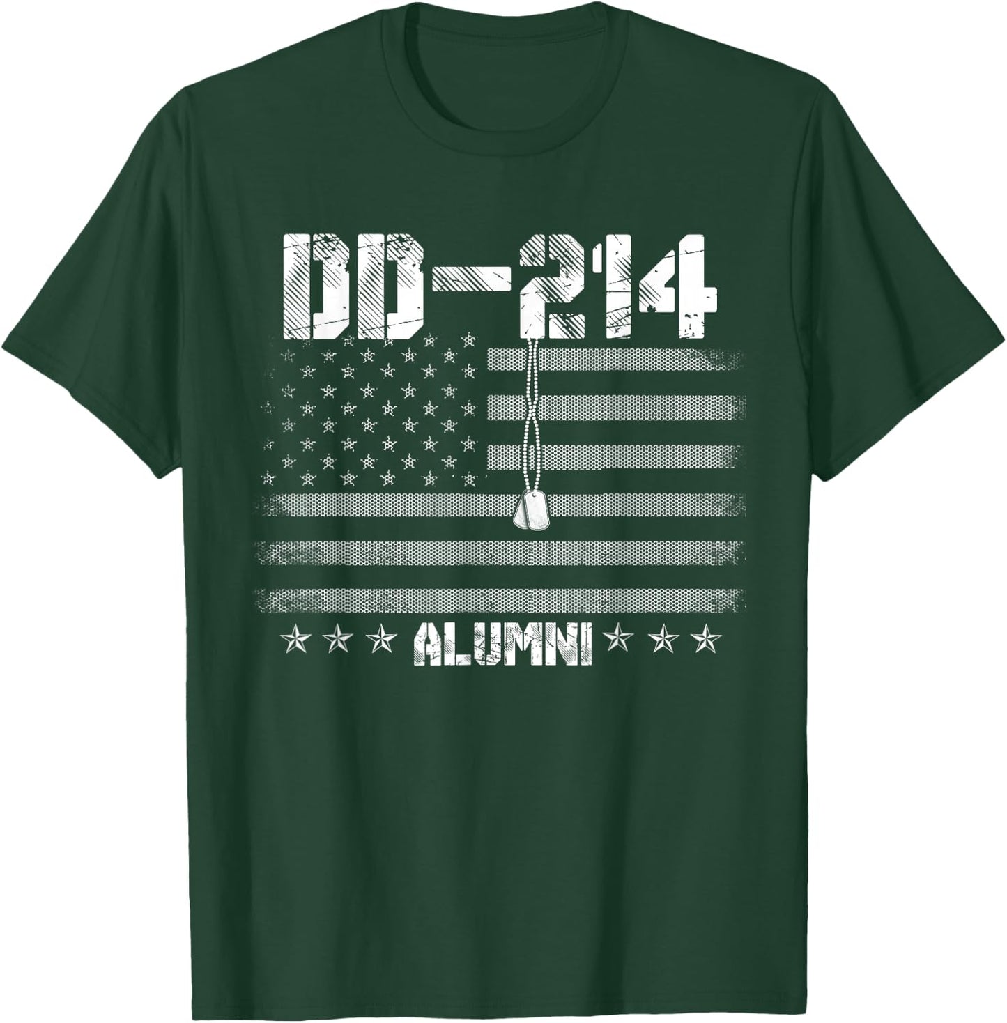 Patriotic DD-214 Alumni Military Veteran T-Shirt - T-Shirt | Forest