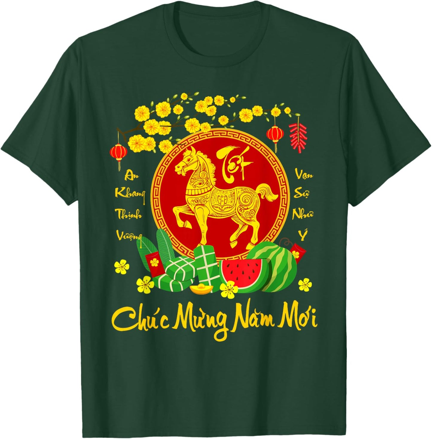 Vietnamese Lunar New Year 2026 Tet Viet Chuc Mung Nam Moi T-Shirt - T-Shirt | Forest