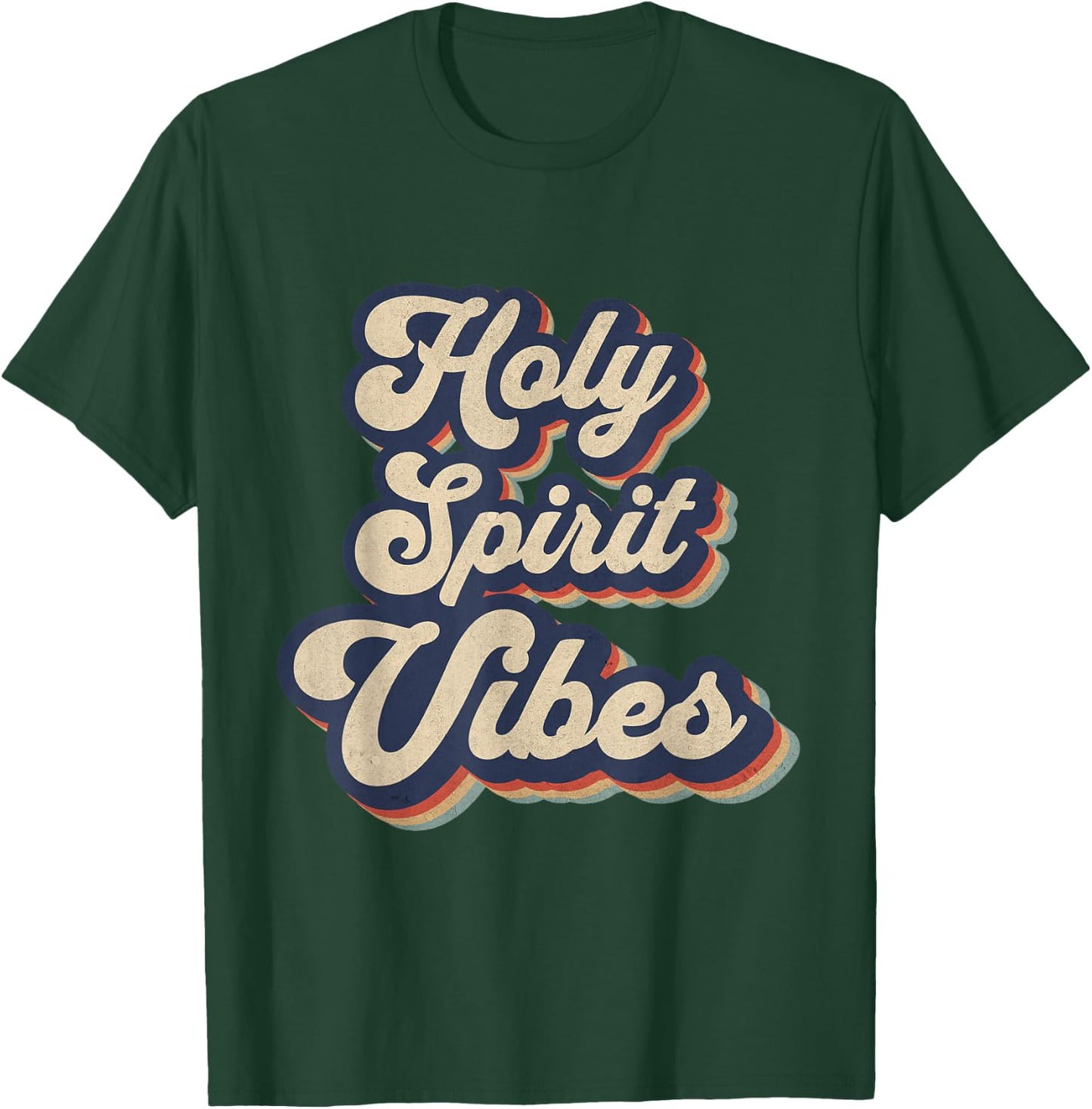 Holy Spirit Vibes Retro Religious Christian Design T-Shirt - T-Shirt | Forest