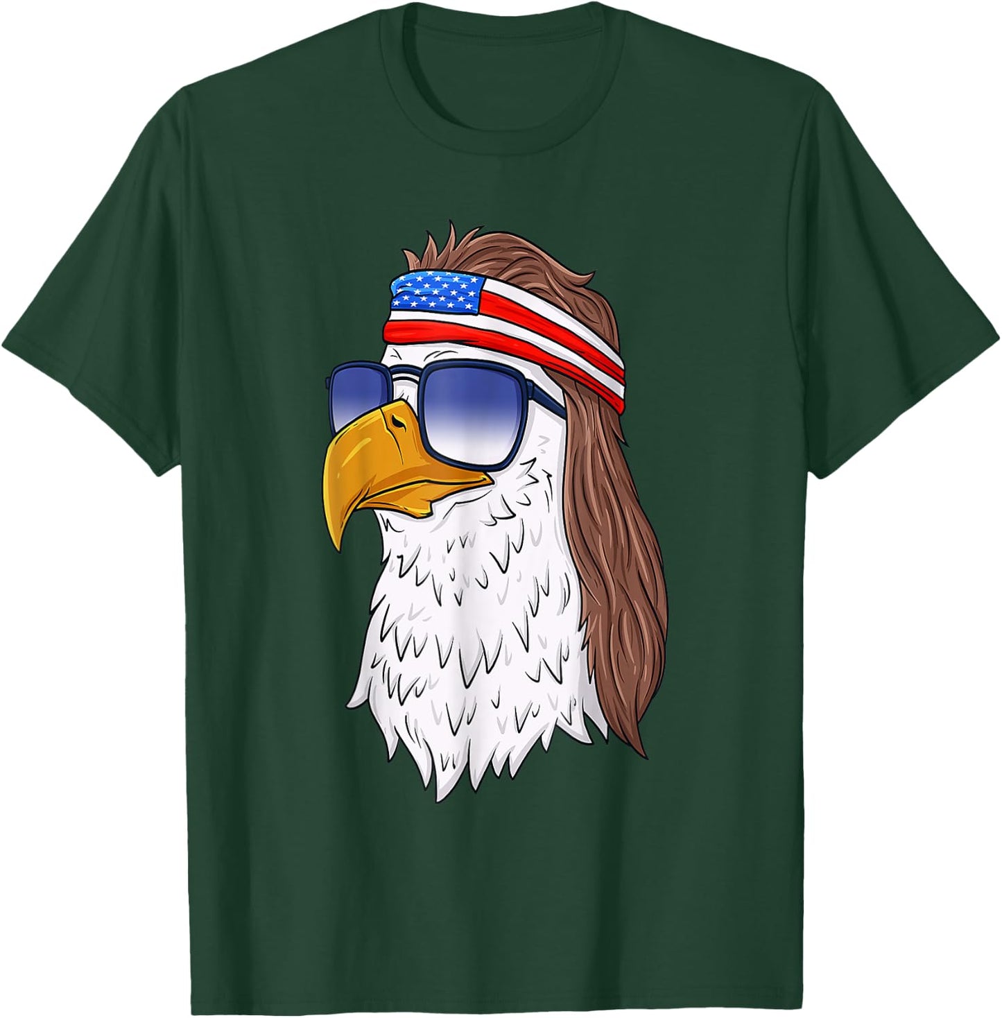 Funny Shirt American Bald Eagle Mullet 4th Of July Men T-Shirt - T-Shirt | Forest