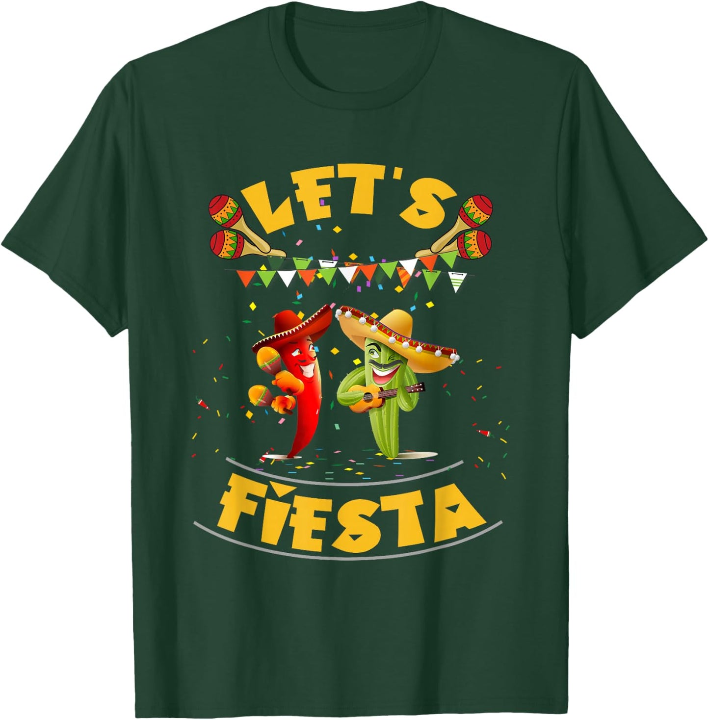 Funny Let's Fiesta Cinco De Mayo Men Women Kids Party Day T-Shirt - T-Shirt | Forest