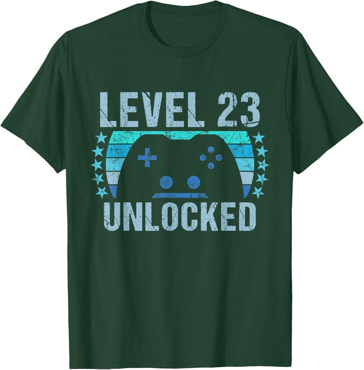 Gaming Vintage 23rd Birthday Gift 23 Year Old Boy Girl Gamer T-Shirt - T-Shirt | Forest