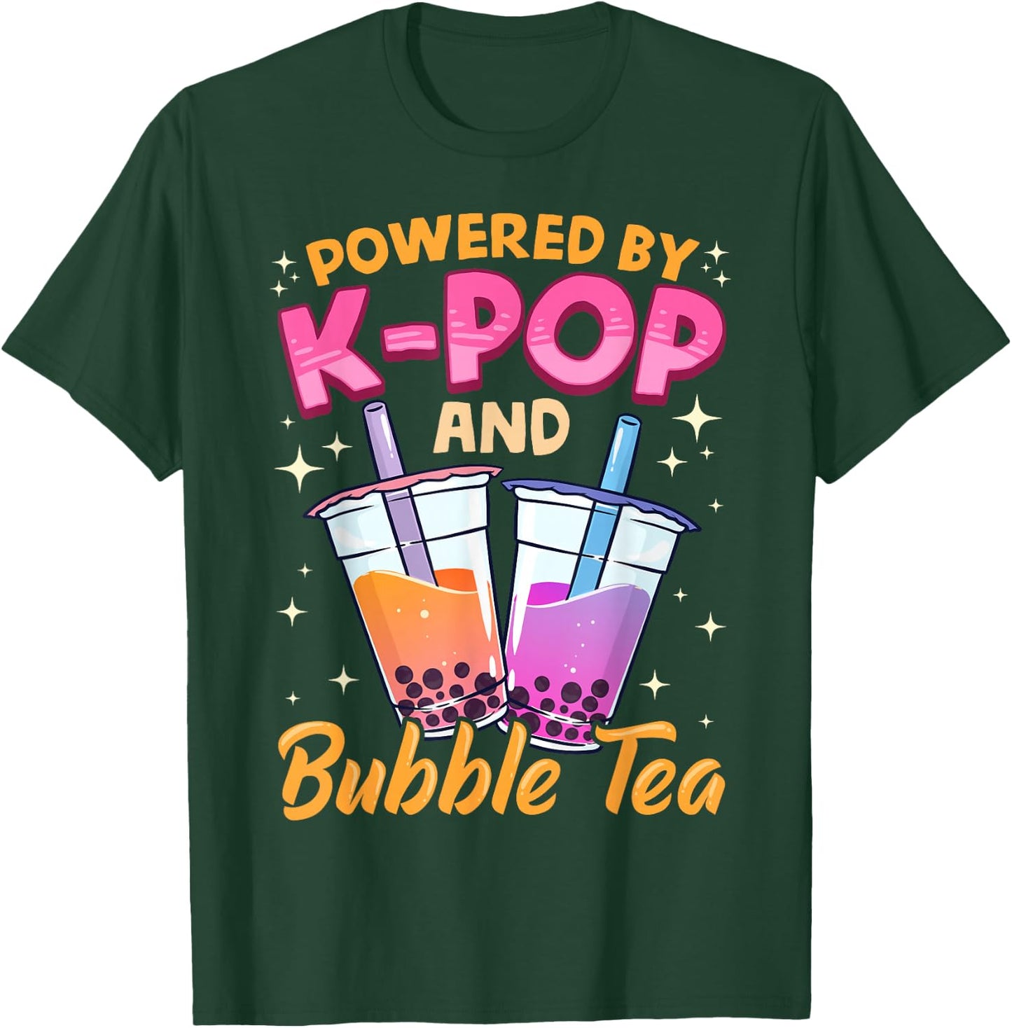 Bubble Tea Boba K-POP Music Lover Korean Milk Matcha Anime T-Shirt - T-Shirt | Forest