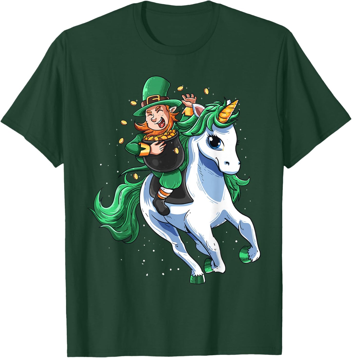 Lepricorn Leprechaun Unicorn Boy Girl St Patrick's Day T-Shirt - T-Shirt | Forest
