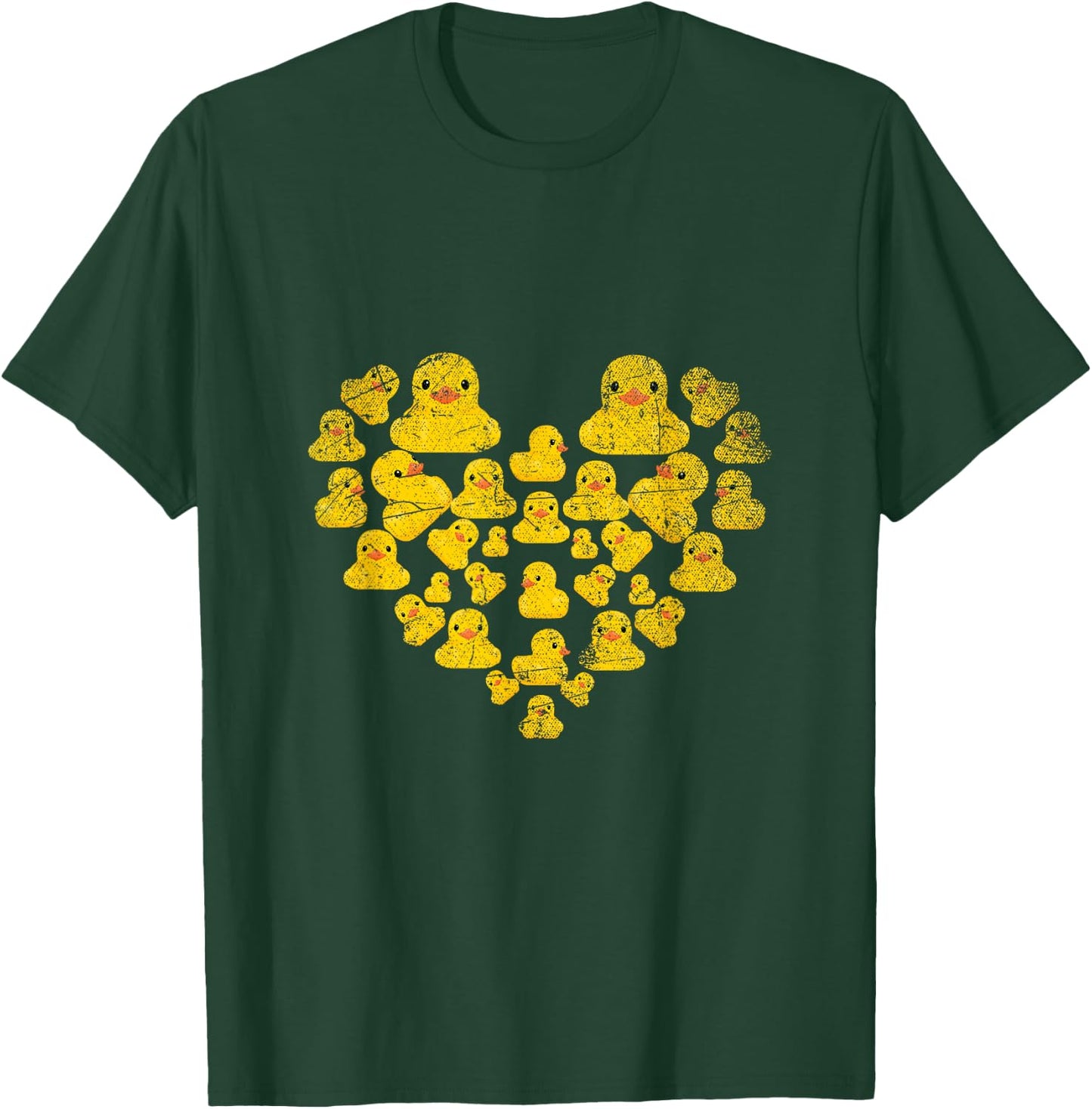 Cute Animal Lover Gift Heart Yellow Duck T-Shirt - T-Shirt | Forest