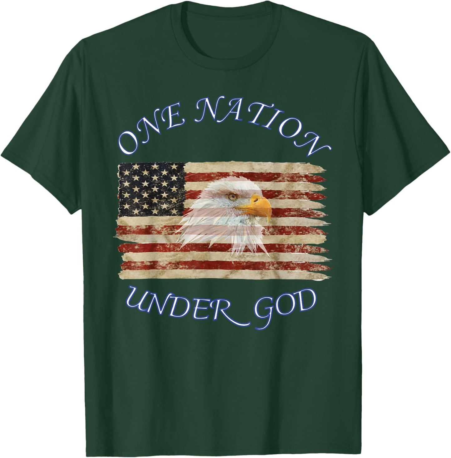 One Nation Under God Flag Christian T-Shirt - T-Shirt | Forest