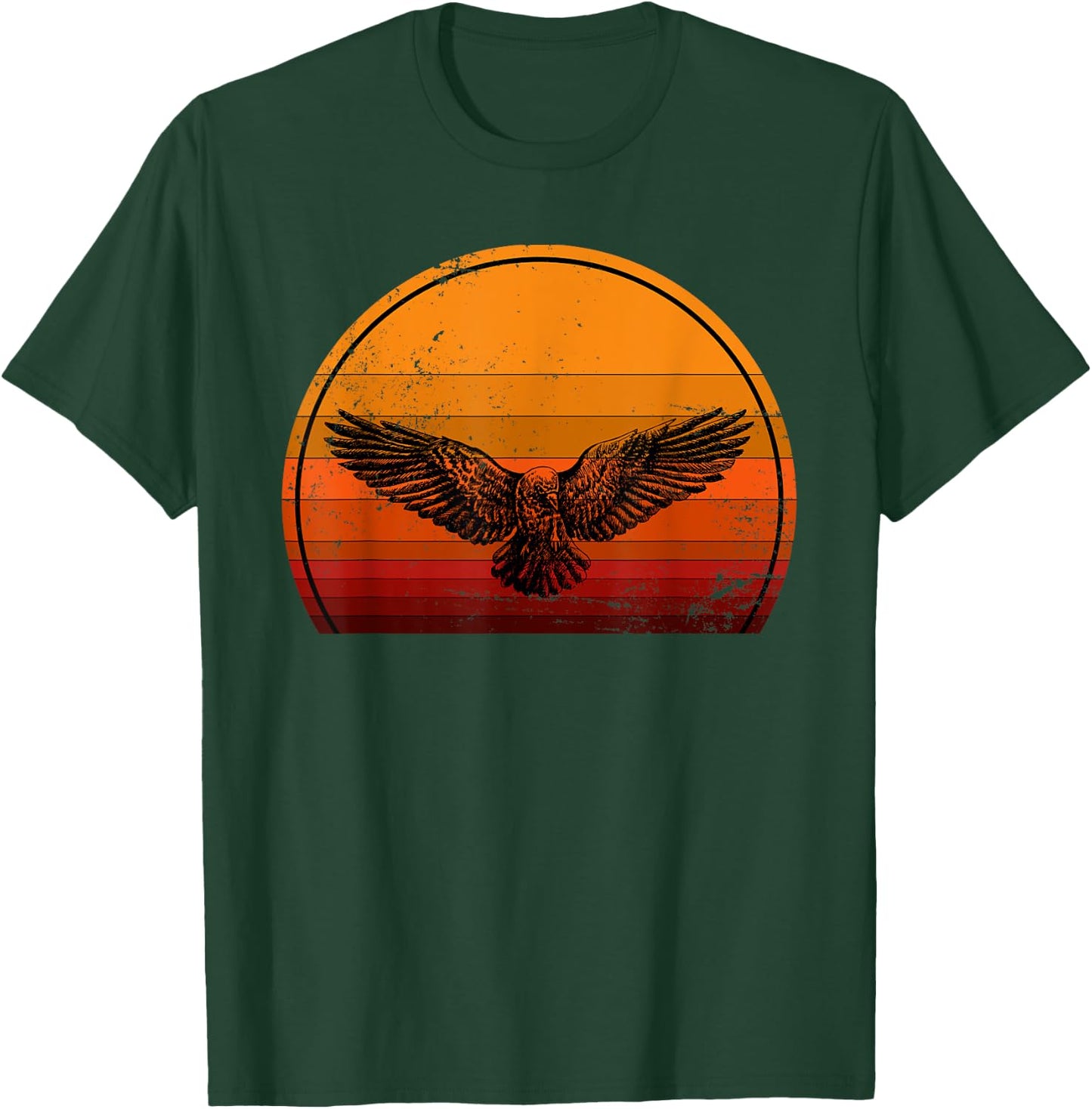 Scary Bird Raven Retro Gift Spooky Crow T-Shirt - T-Shirt | Forest