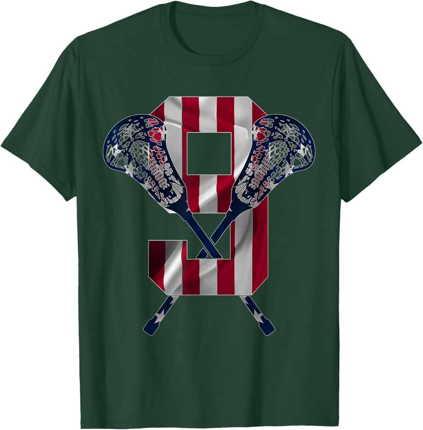 Number 9 Years Lacrosse 9th Birthday T-Shirt - T-Shirt | Forest