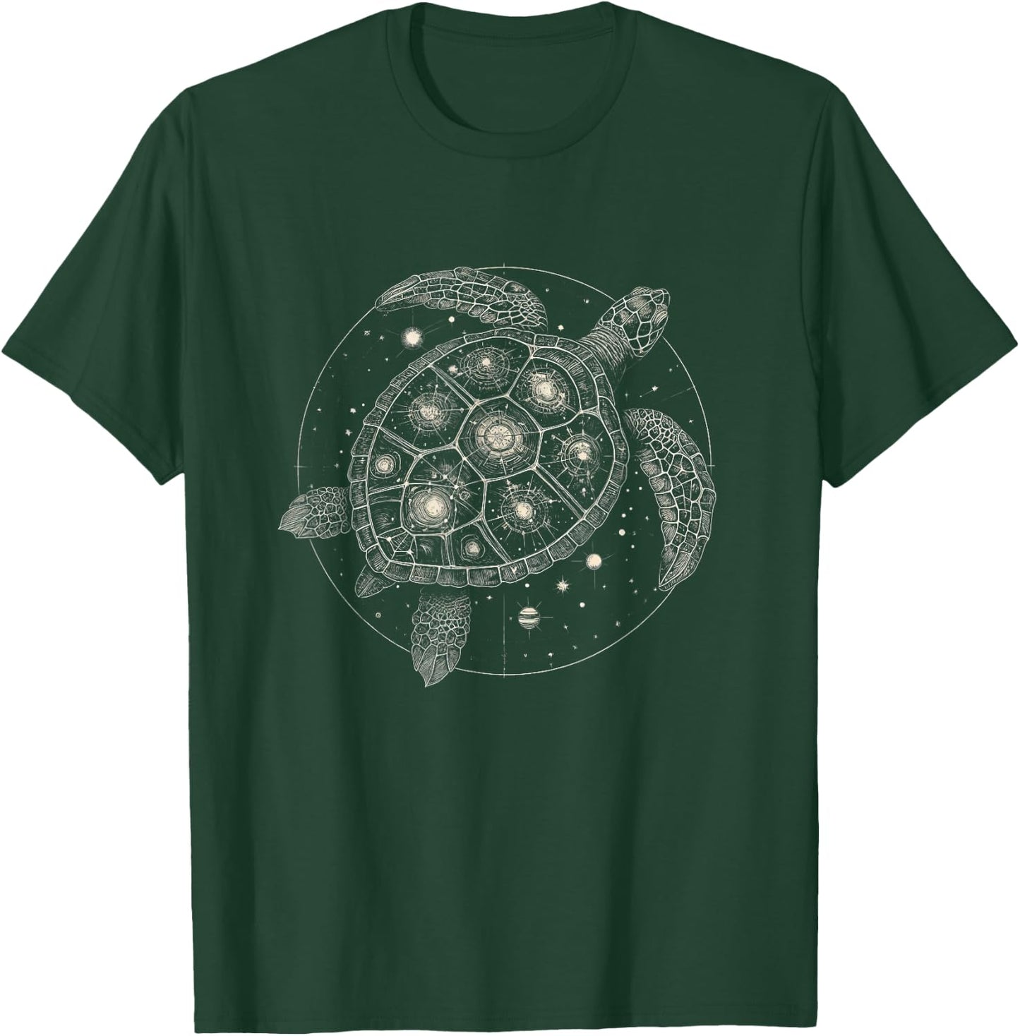 Celestial Sea Turtle Graphic Art Design T-Shirt - T-Shirt | Forest