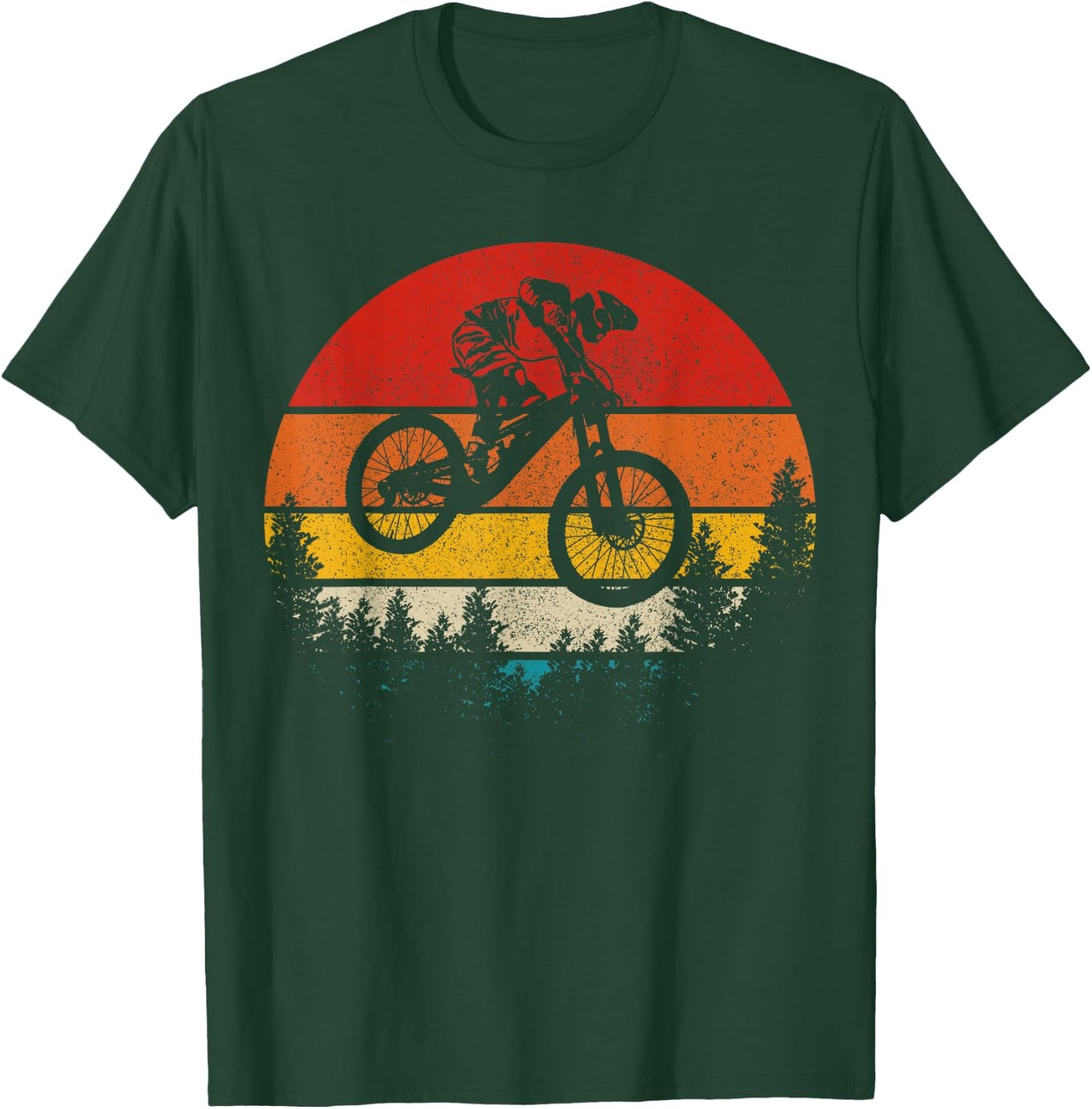 Mountain Bike Downhill Vintage MTB Mountain Biker Gift T-Shirt - T-Shirt | Forest