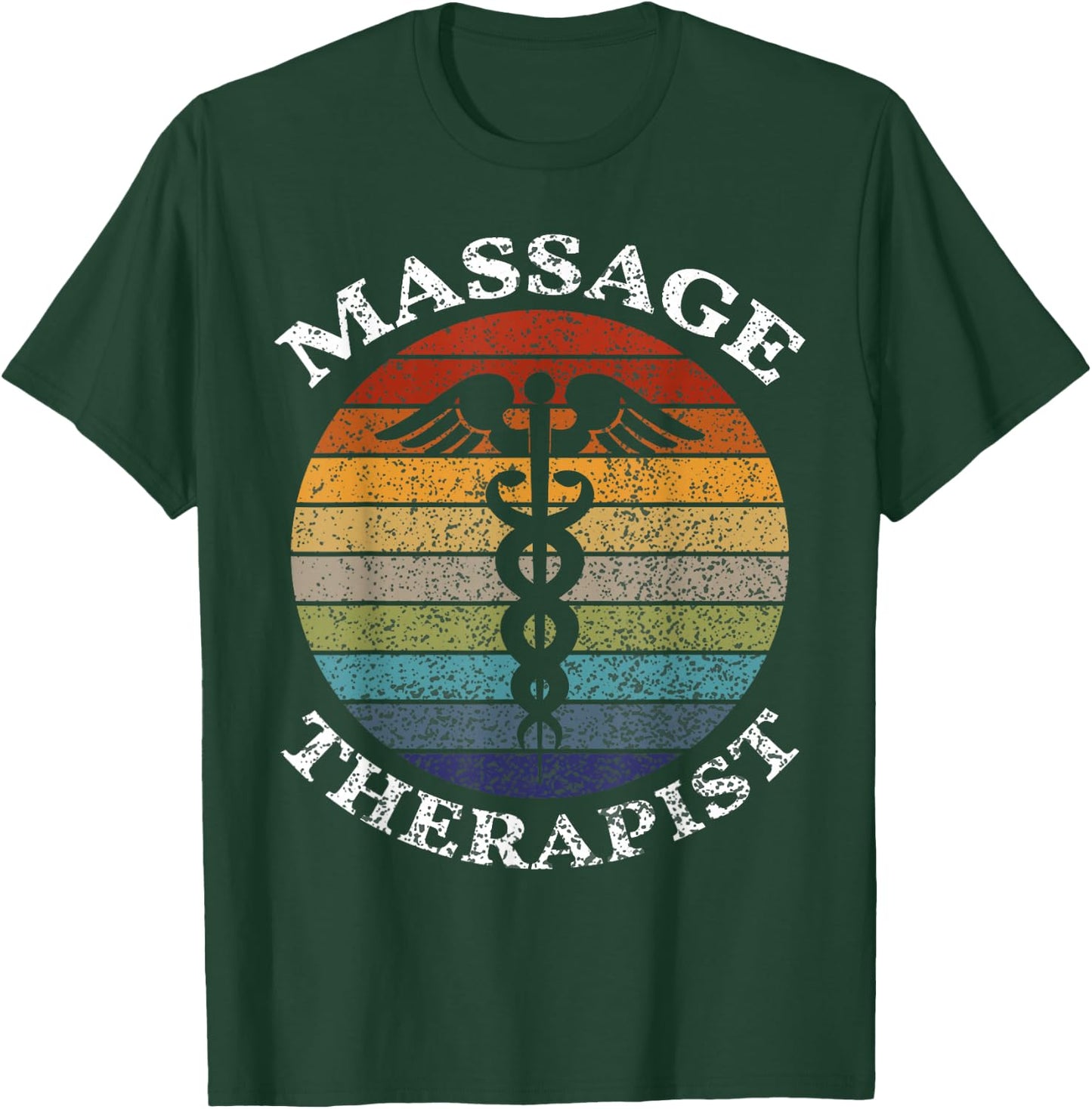 Massage Therapist Massage Therapy Vintage Sunset Women Men T-Shirt - T-Shirt | Forest
