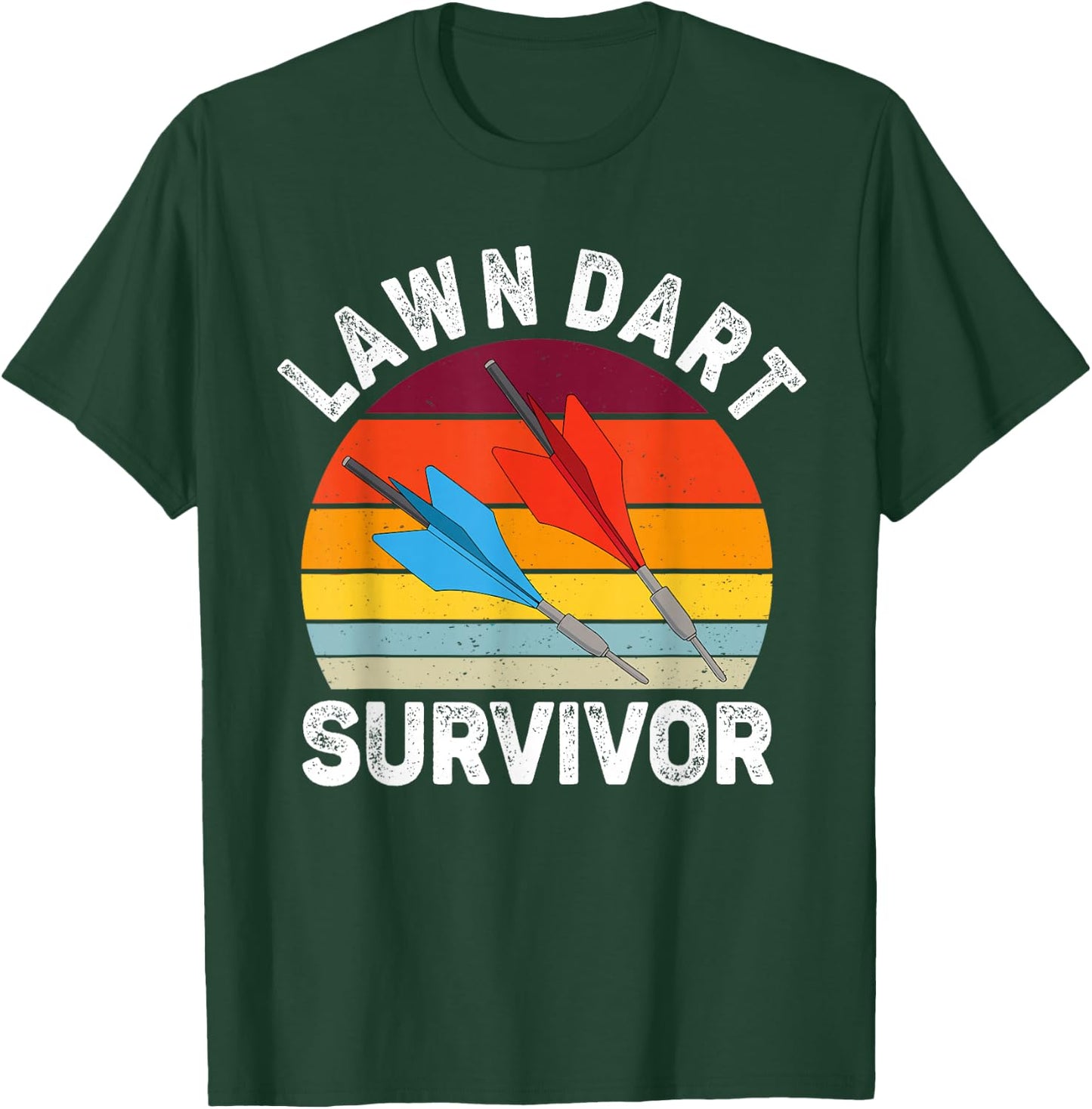 Funny Lawn Dart Survivor Retro Vintage Yard Darts Women Men T-Shirt - T-Shirt | Forest