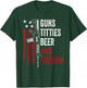 Guns Titties Beer & Freedom - Funny Guns Drinking USA T-Shirt - T-Shirt | Forest