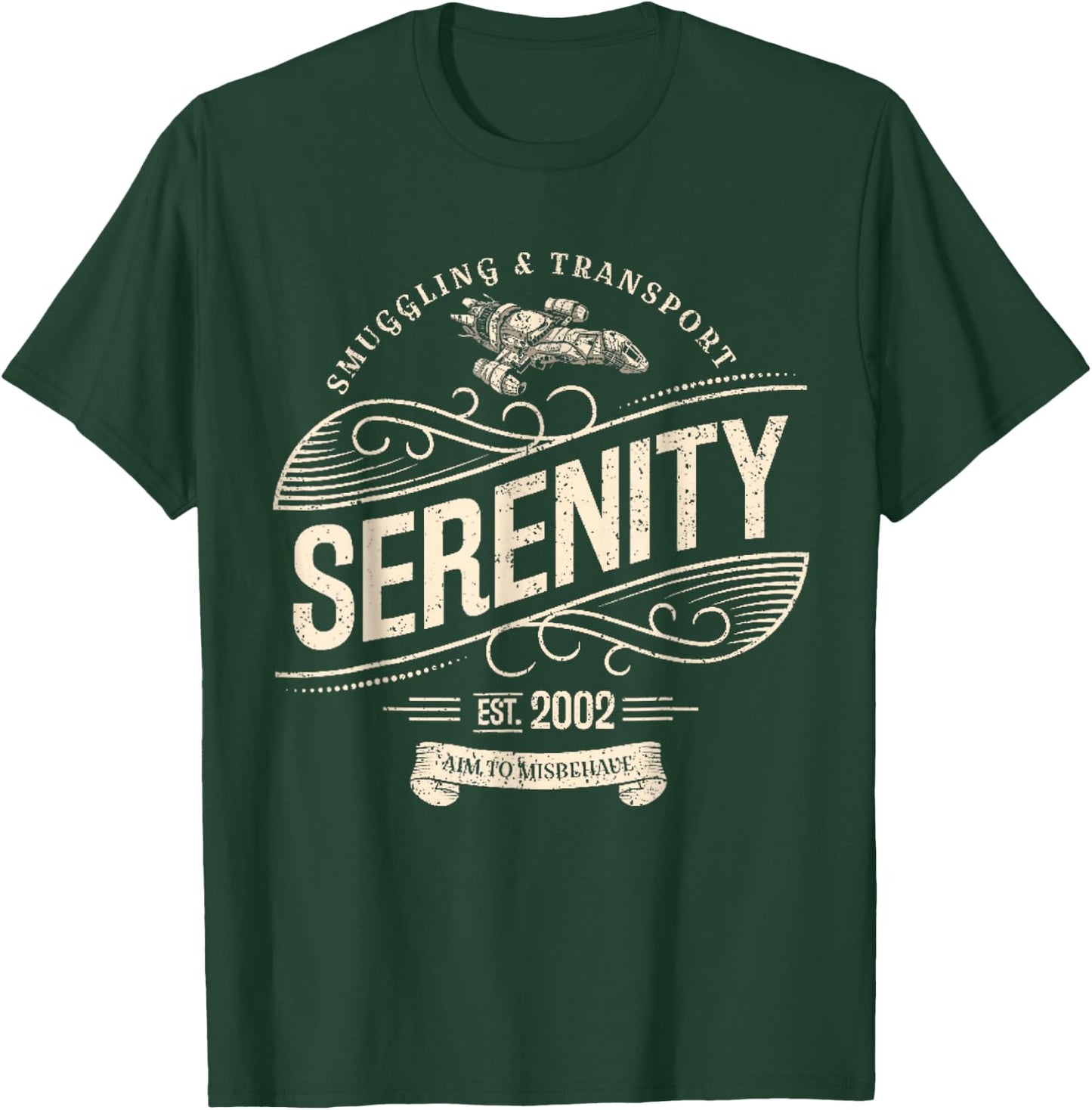 Vintage Serenity Smuggling And Transport Firefly New T-Shirt - T-Shirt | Forest