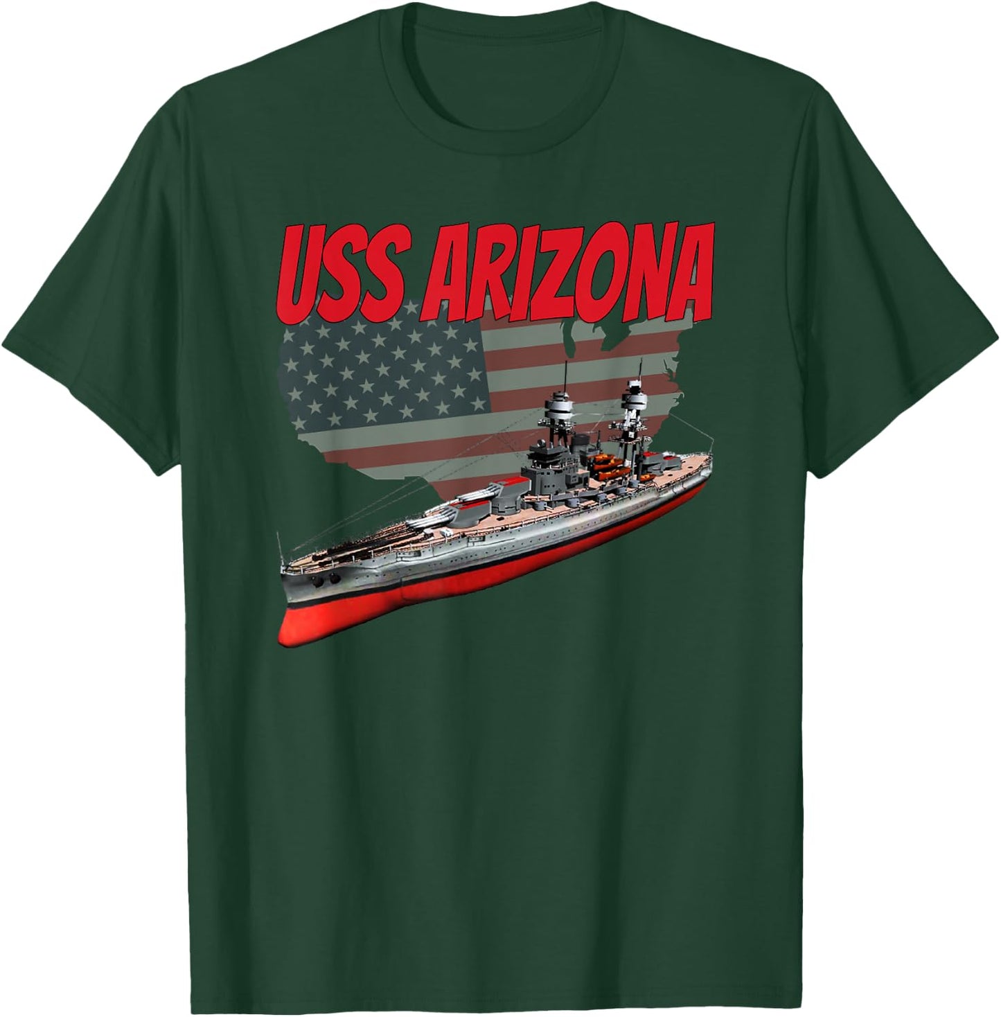 WW2 Battleship USS Arizona BB-39 World War 2 Ship Model Boys T-Shirt - T-Shirt | Forest