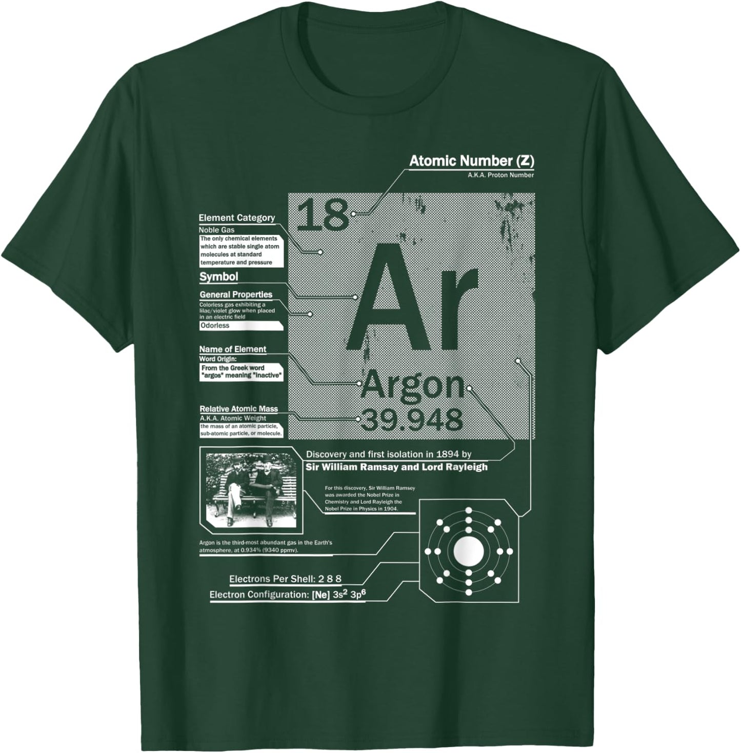 Argon (Ar) Element | Atomic Number 18 Science T-Shirt - T-Shirt | Forest