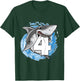 Kids Shark 4th Birthday Boy 4 year old Shark Theme Party 4 Shark T-Shirt - T-Shirt | Forest
