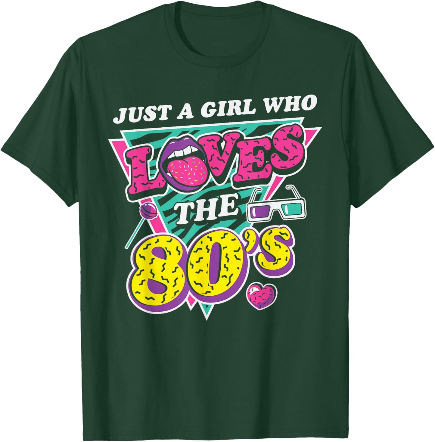 Just A Girl Who Loves The 80s Retro Eighties Costume Party T-Shirt - T-Shirt | Forest