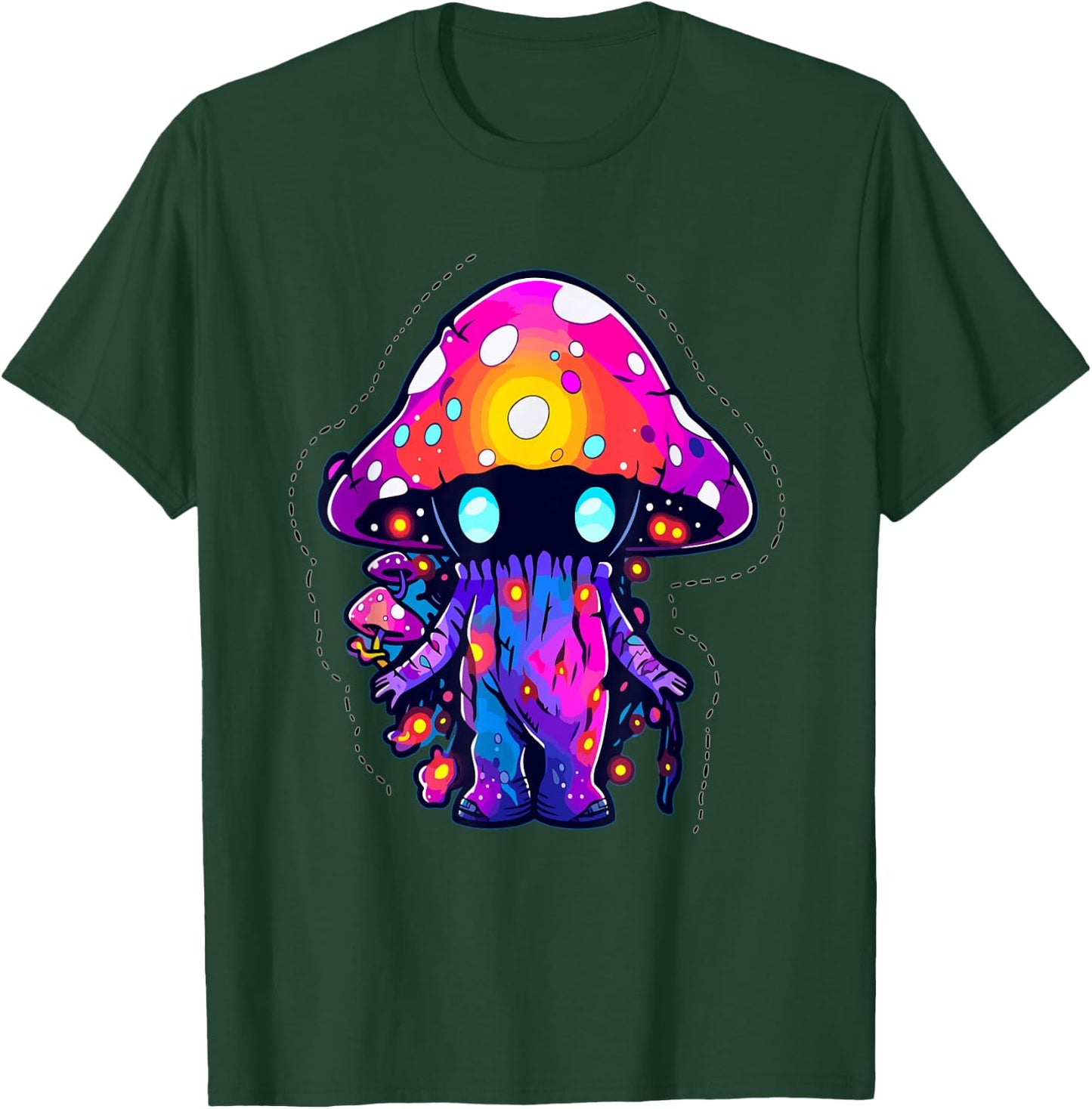 EDM Festival Trippy Art Mushroom Psychedelic Rave T-Shirt - T-Shirt | Forest