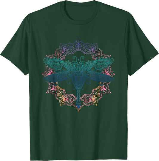 Mandala Dragonfly T-Shirt - T-Shirt | Forest