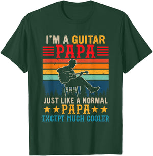Vintage Retro I'm A Guitar Papa Definition Much Cooler T-Shirt - T-Shirt | Forest