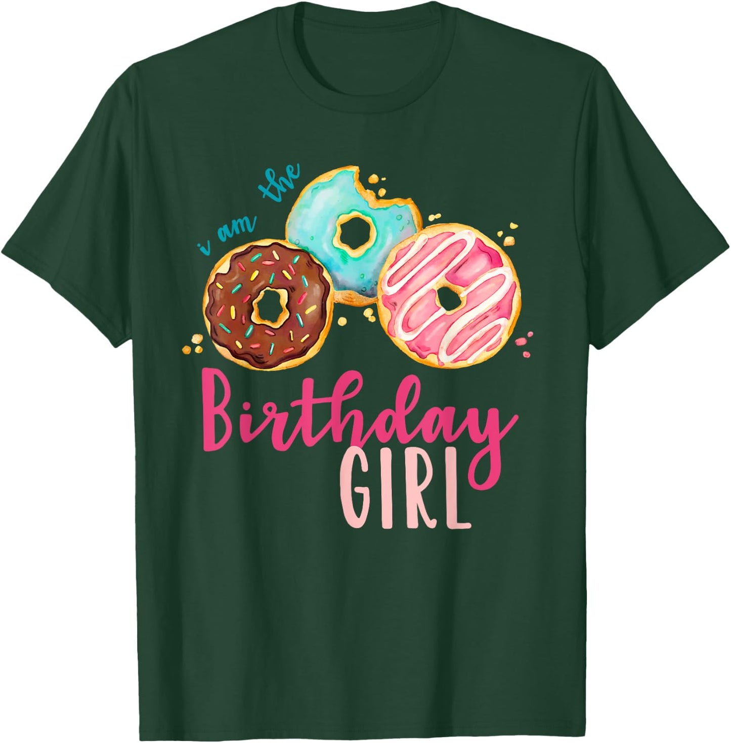 The Birthday Girl Donut Birthday Party Theme Family T-Shirt - T-Shirt | Forest