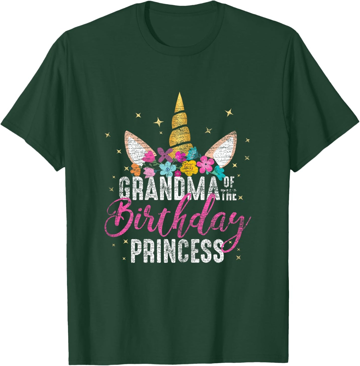 Grandma Of The Birthday Princess Gifts Unicorn Birthday T-Shirt - T-Shirt | Forest