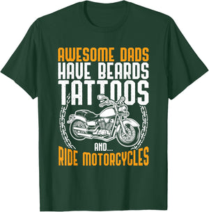 Tattooed Dad Motorcycle Funny Tattoo T-Shirt - T-Shirt | Forest