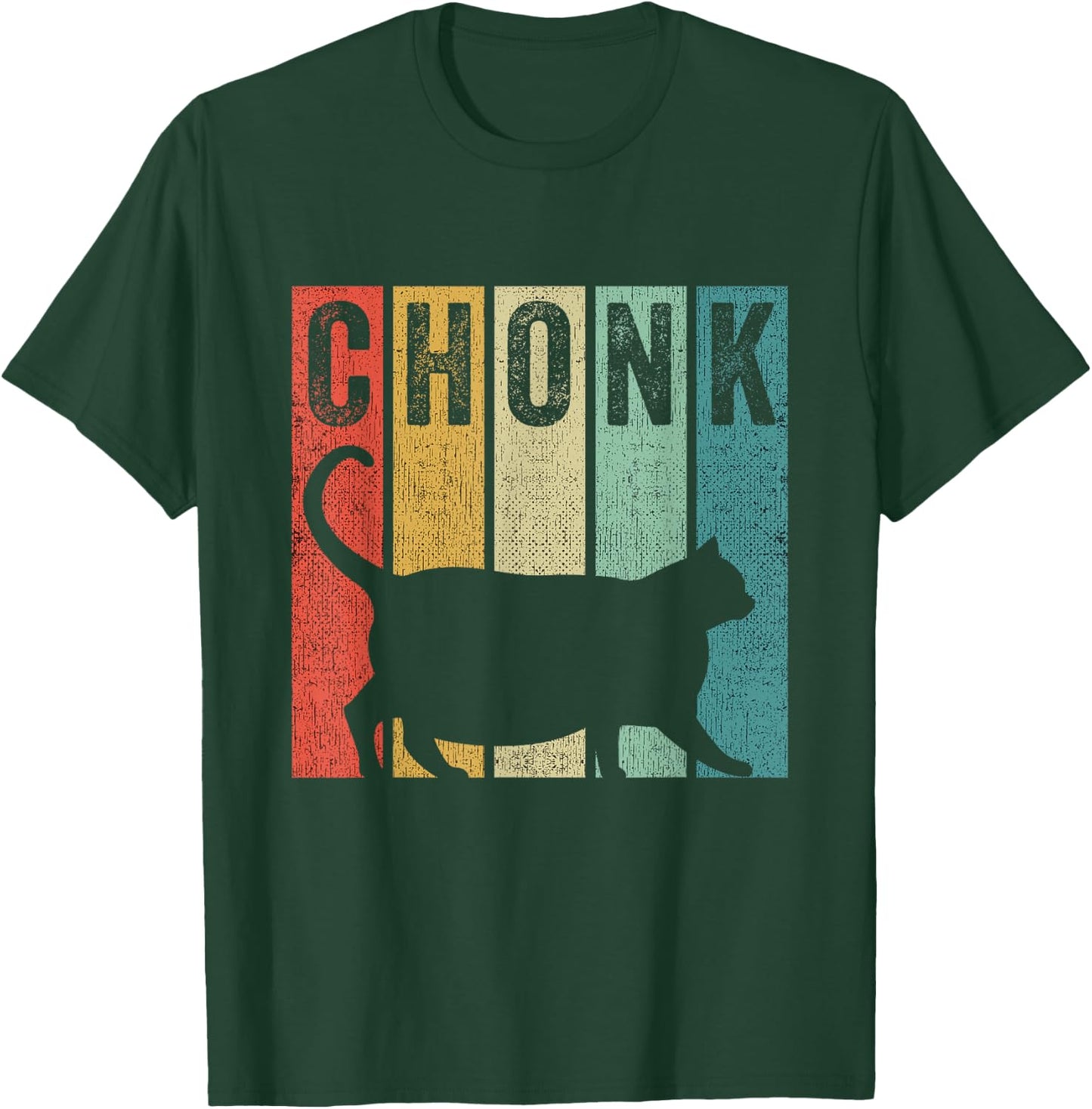 Chonk Retro Style 80s Funny Fat Cat Meme Chonk Men Women Girls Kids T-Shirt - T-Shirt | Forest