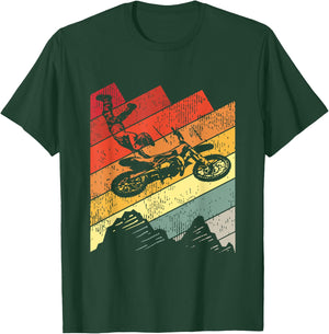 Motocross Biker Vintage Gift Racing Retro Dirt Bike T-Shirt - T-Shirt | Forest