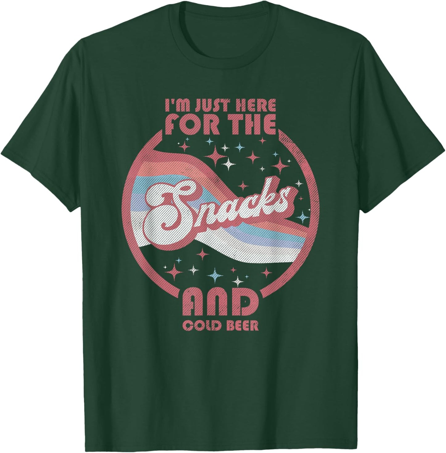 I'm Just Here For The Snacks Cold Beer Fantasy Football Meme T-Shirt - T-Shirt | Forest
