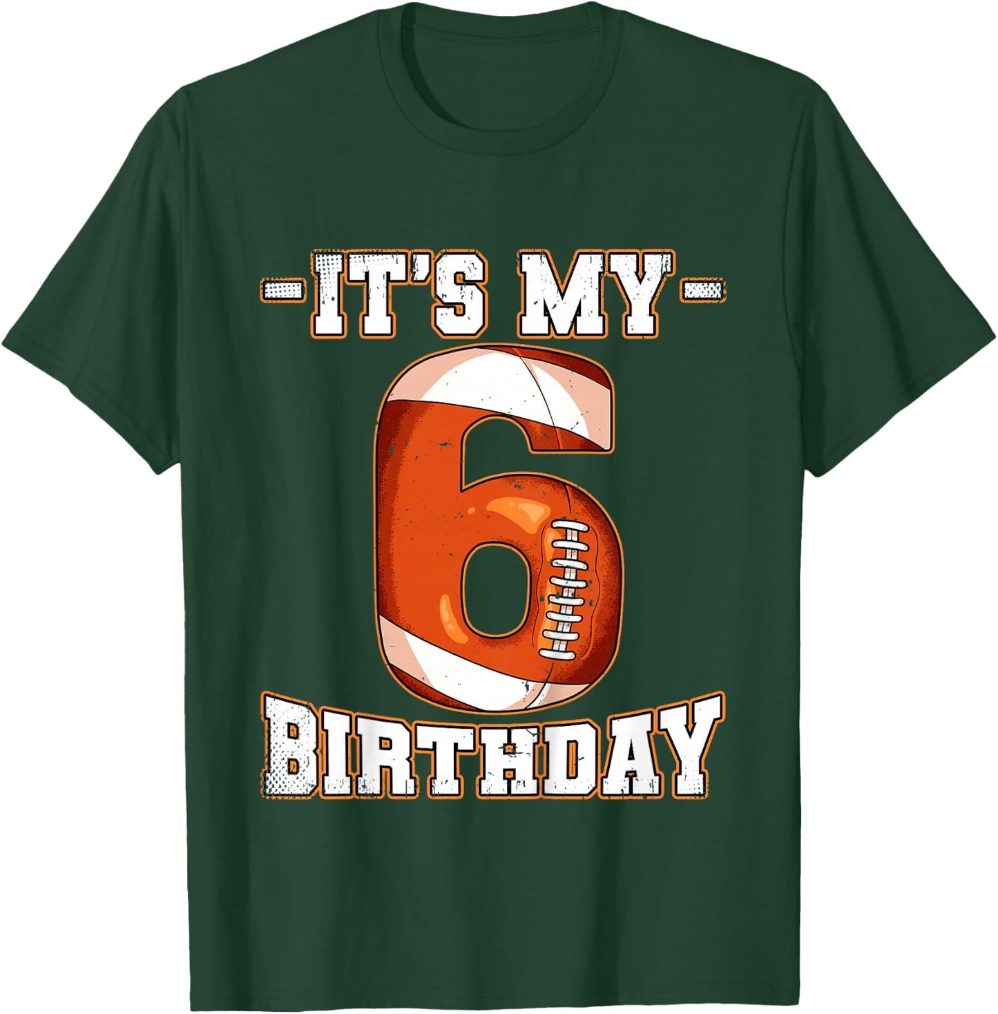 6th Birthday Football T-Shirt - T-Shirt | Forest