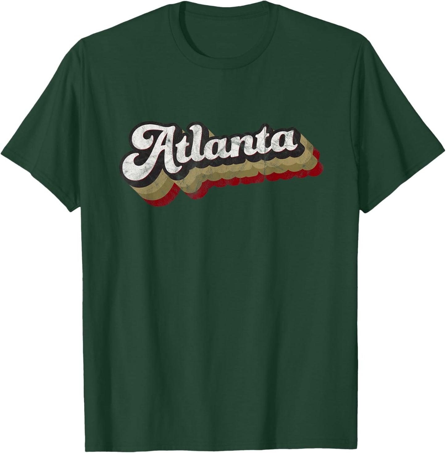 Atlanta Soccer Distressed Retro Baseball Script 404 United T-Shirt - T-Shirt | Forest