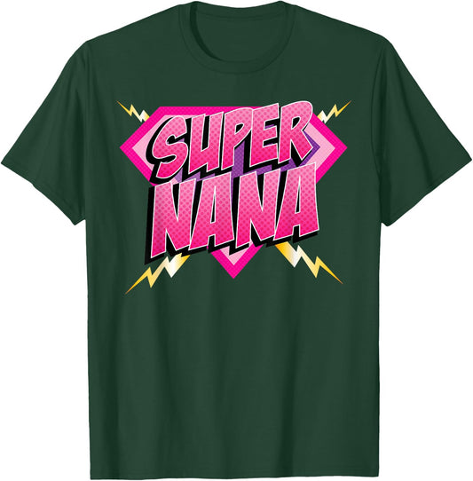 Super Nana Superhero Grandmother Comic Book Women T-Shirt - T-Shirt | Forest