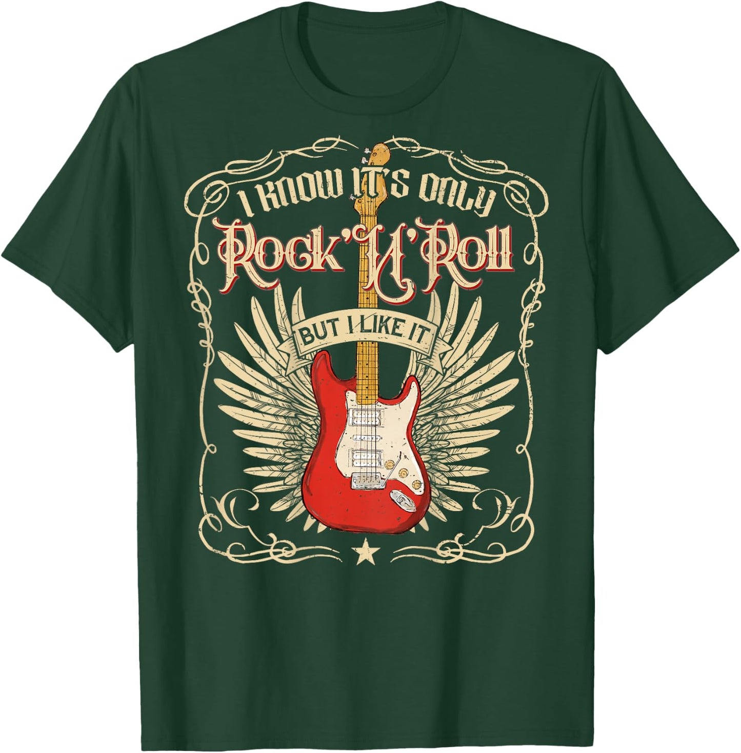 I Know It's Only Rock'n'Roll But I Like It, Rock Music Back T-Shirt - T-Shirt | Forest