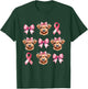 Coquette Bow Pink Ribbon Highland Cow Pink Breast Cancer T-Shirt - T-Shirt | Forest