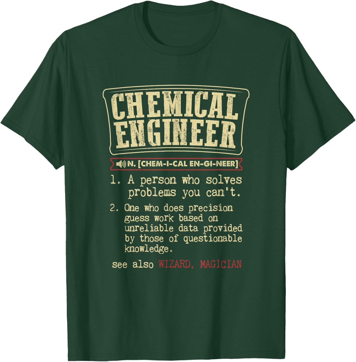 Chemical Engineer Design Apparel Women's Black Cotton Polyester Modern Letter Print T-Shirt - T-Shirt | Forest