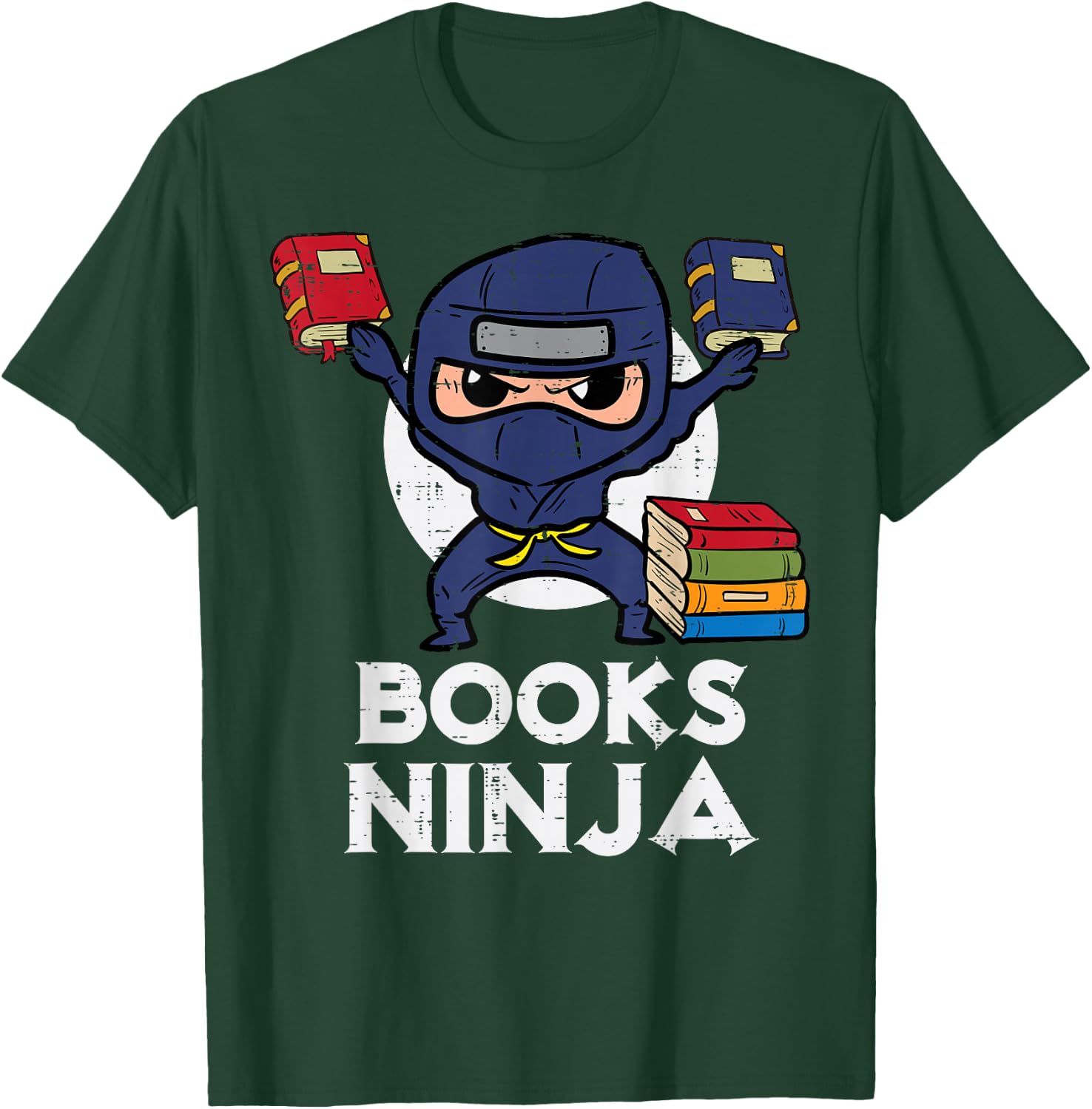 Books Ninja Read Reading Librarian Book Toddler Boys Kids T-Shirt - T-Shirt | Forest
