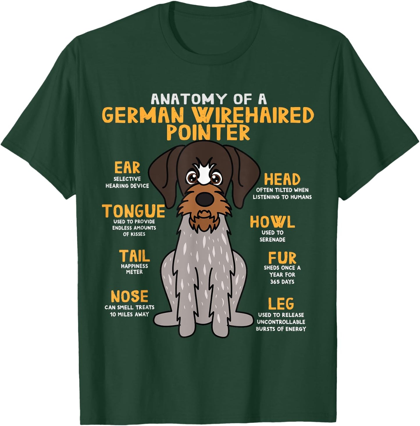 Deutscher Wirehaired Zeiger-lustige Geschenke Co German Wirehaired Pointer Anatomy Funny Dog Mom T-Shirt - T-Shirt | Forest