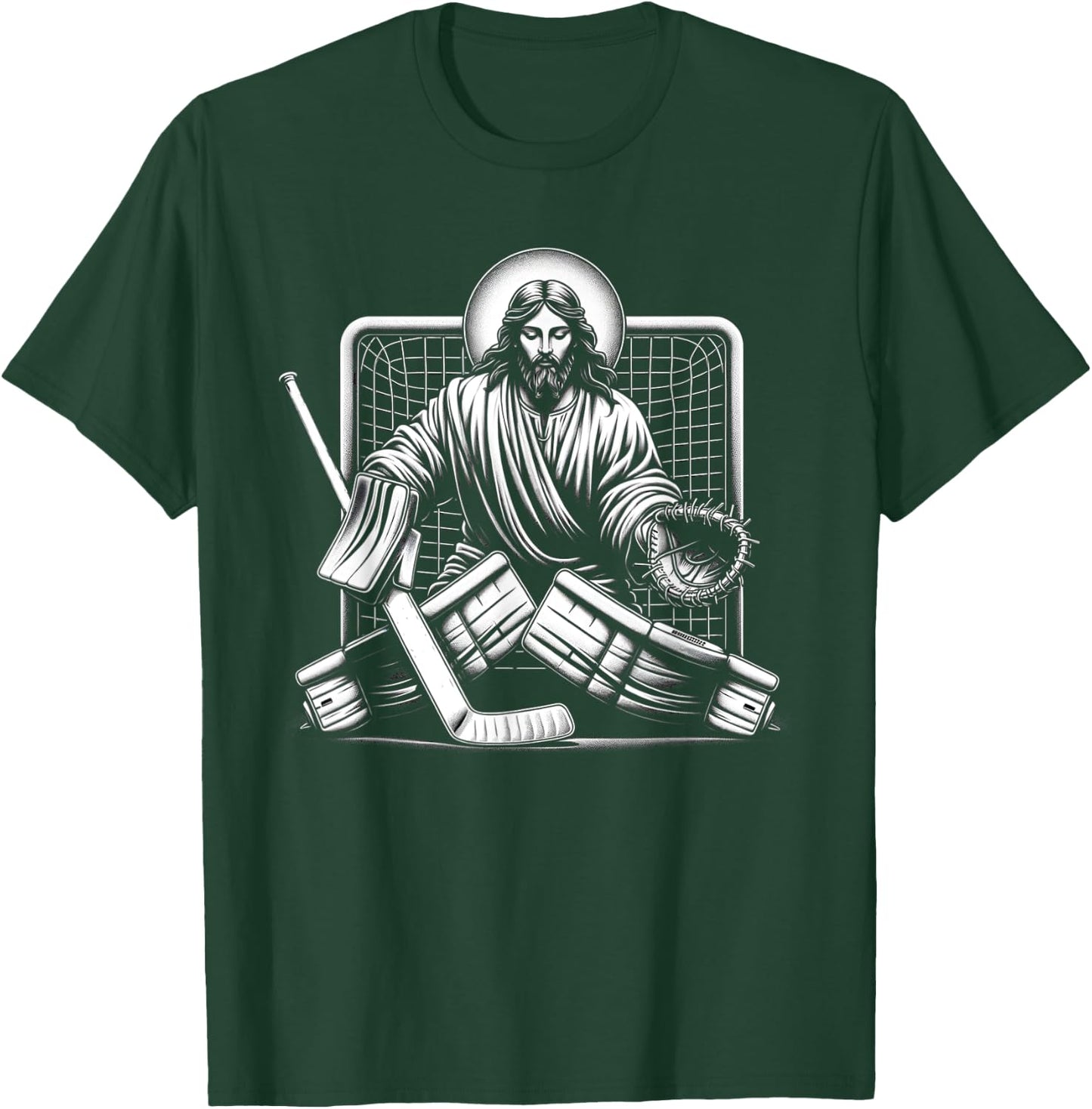 Jesus Saves Hockey Goalie Christian T-Shirt - T-Shirt | Forest