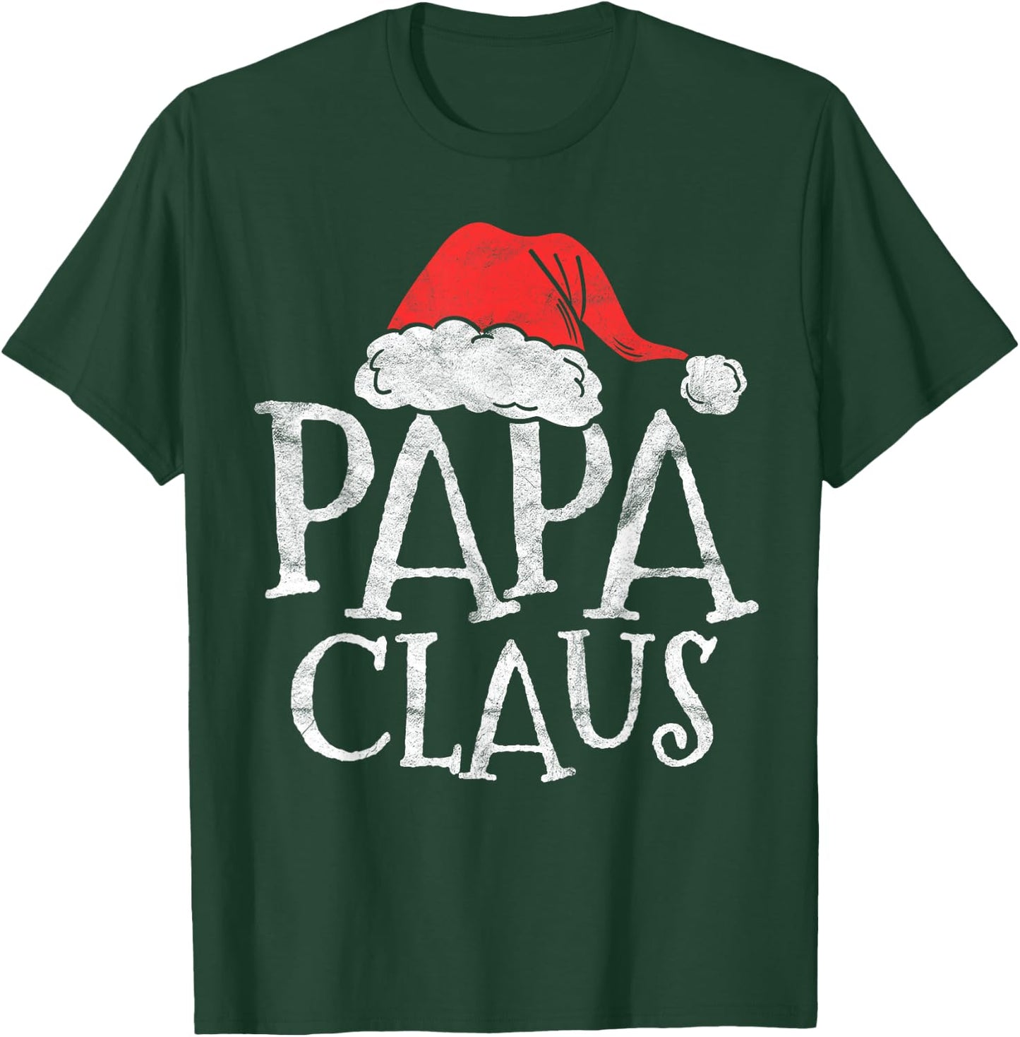 Retro Papa Claus Gift Funny Christmas Santa Costume Father T-Shirt - T-Shirt | Forest
