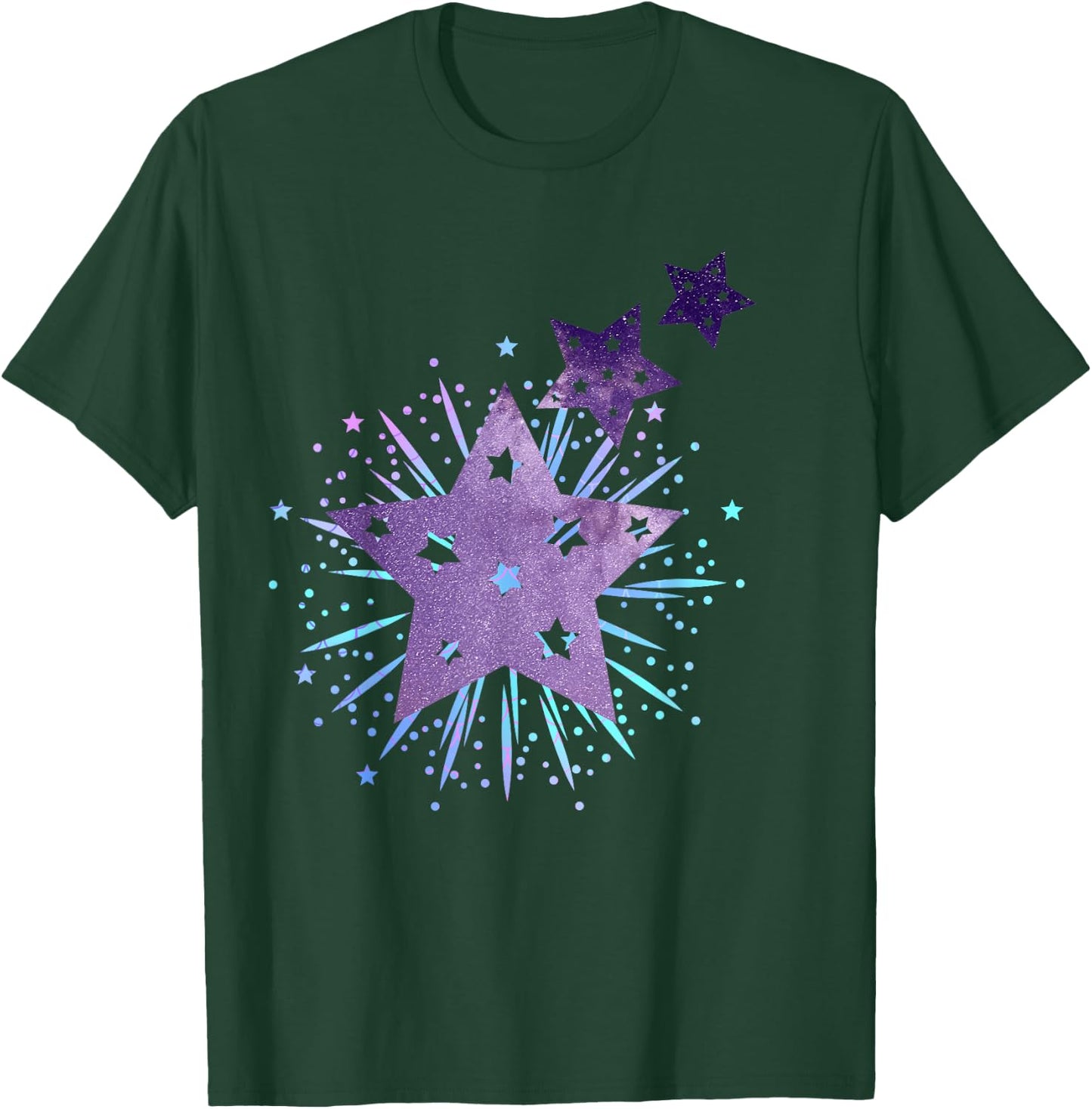Purple Starburst Shooting Star T-Shirt - T-Shirt | Forest