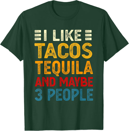 Funny Tacos And Tequila Mexican Food Drinking Lover T-Shirt - T-Shirt | Forest