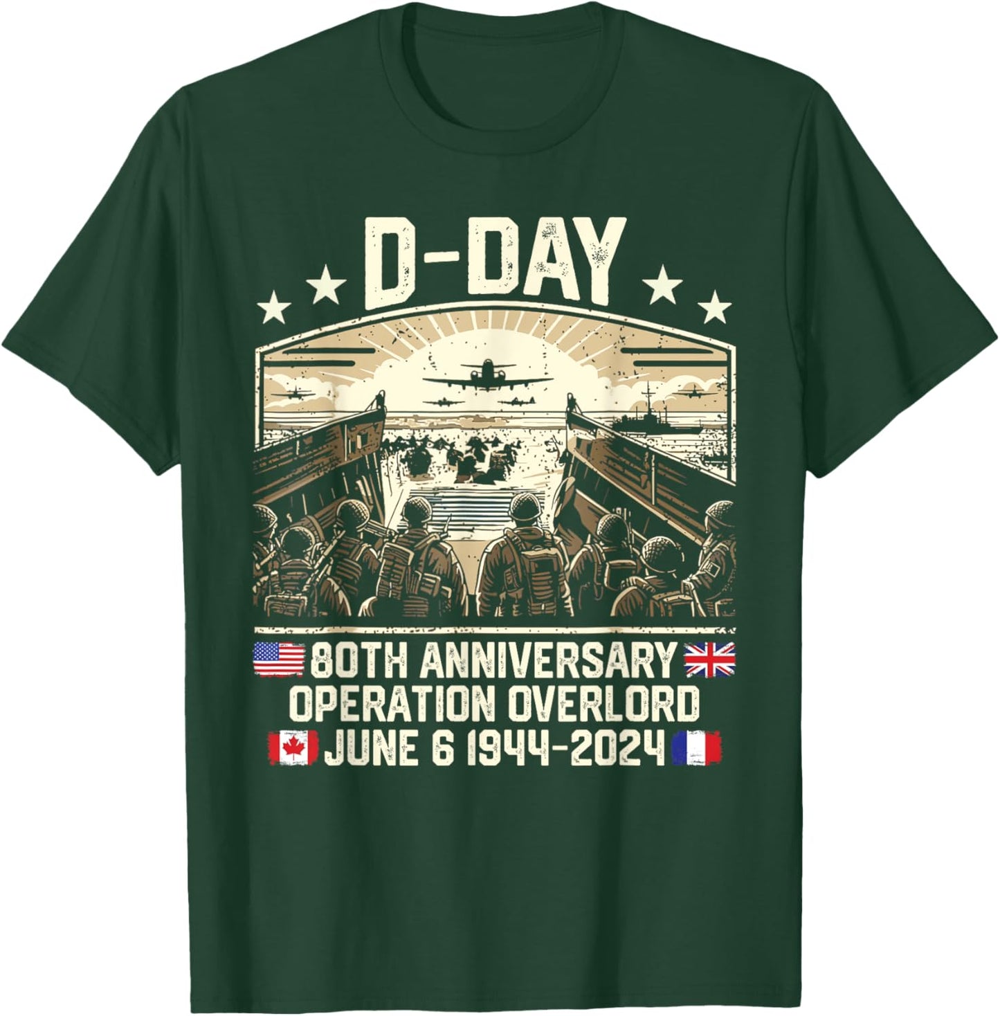 Operation Overlord 1944 D-Day 2024 80th Anniversary Normandy T-Shirt - T-Shirt | Forest