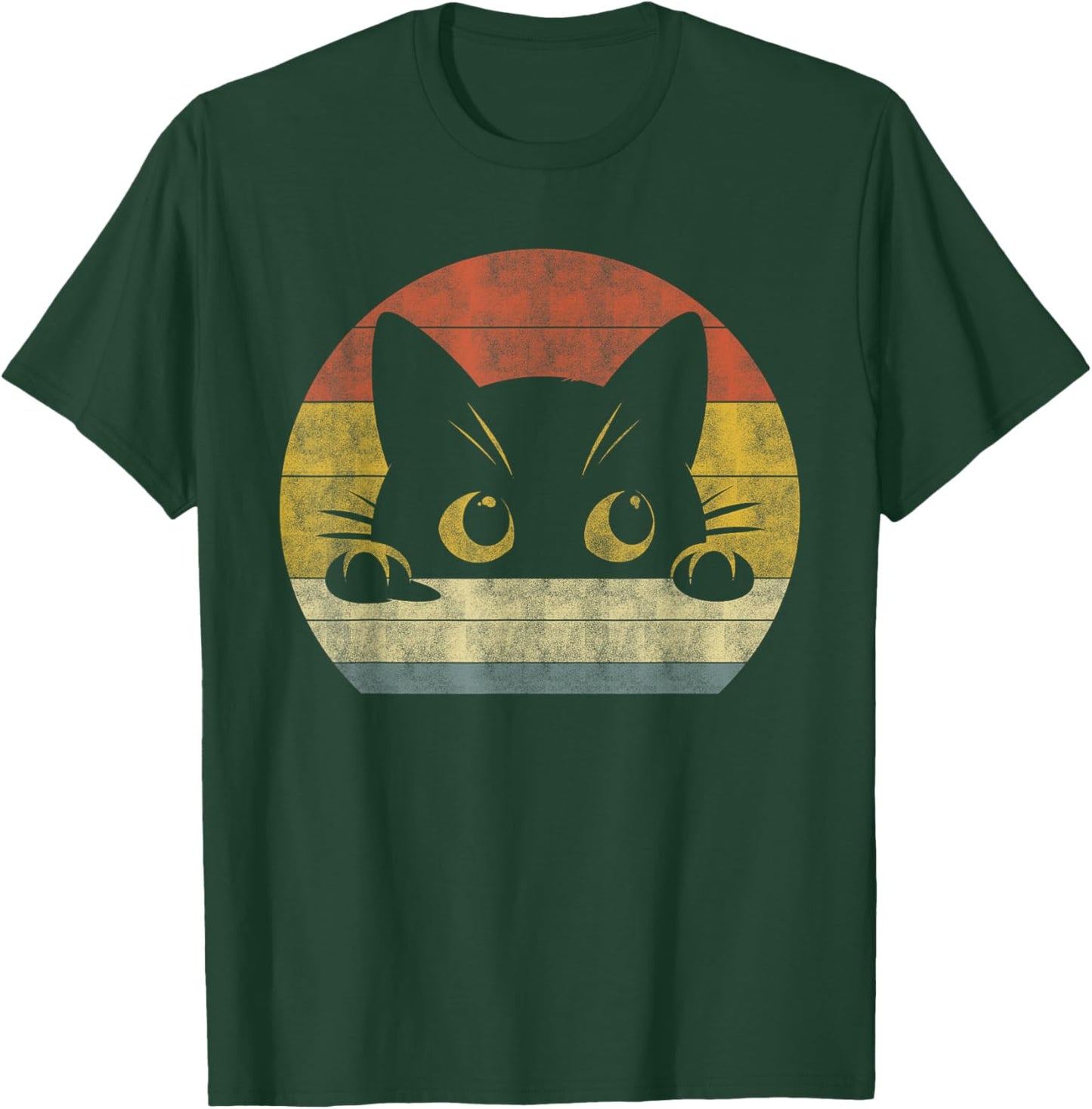 Cute Cat Shirt Retro Cat Owner Funny Cat Lovers Women Kids T-Shirt - T-Shirt | Forest