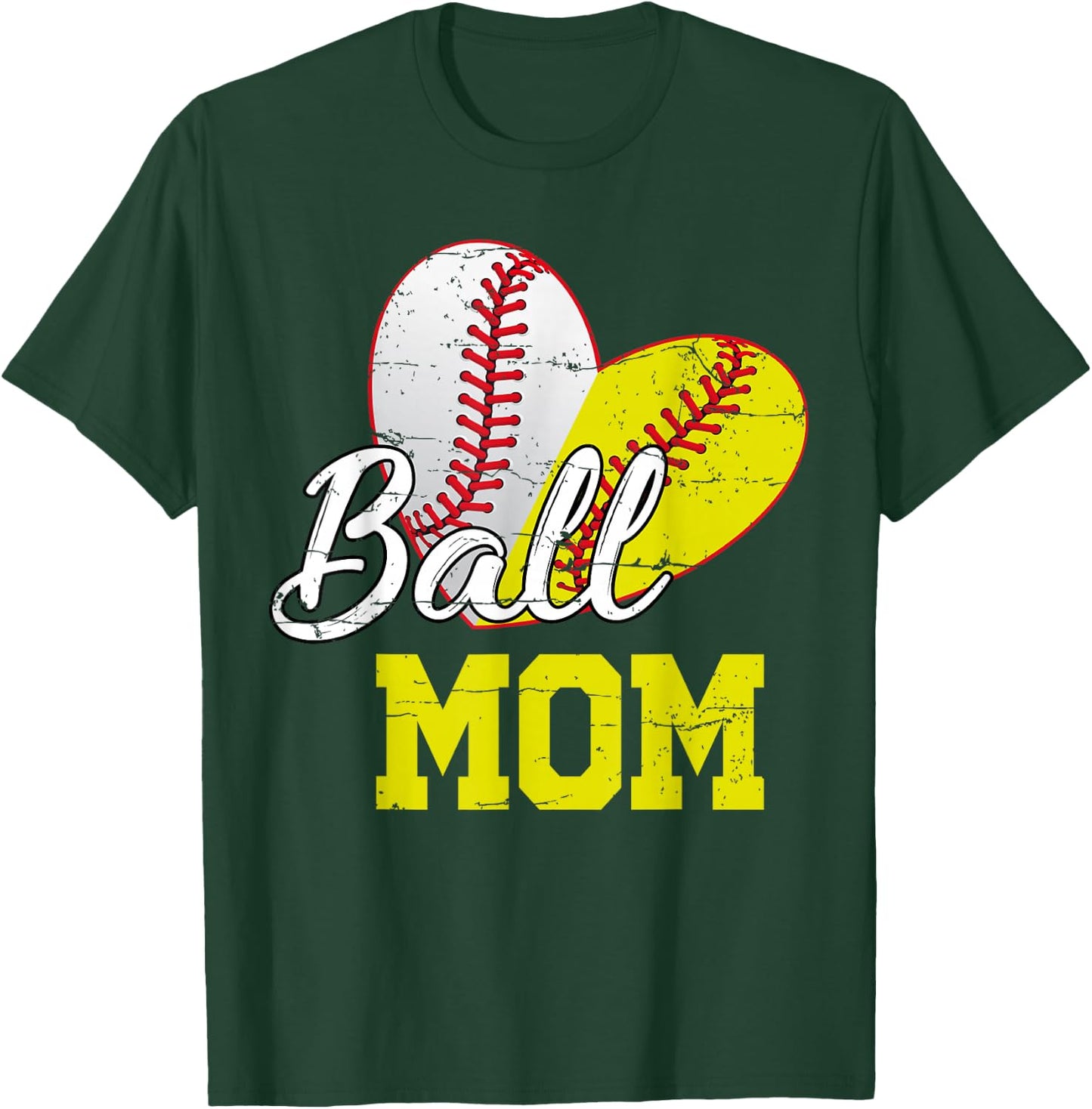 Funny Ball Mom Softball Baseball Gifts Mothers Day T-Shirt - T-Shirt | Forest