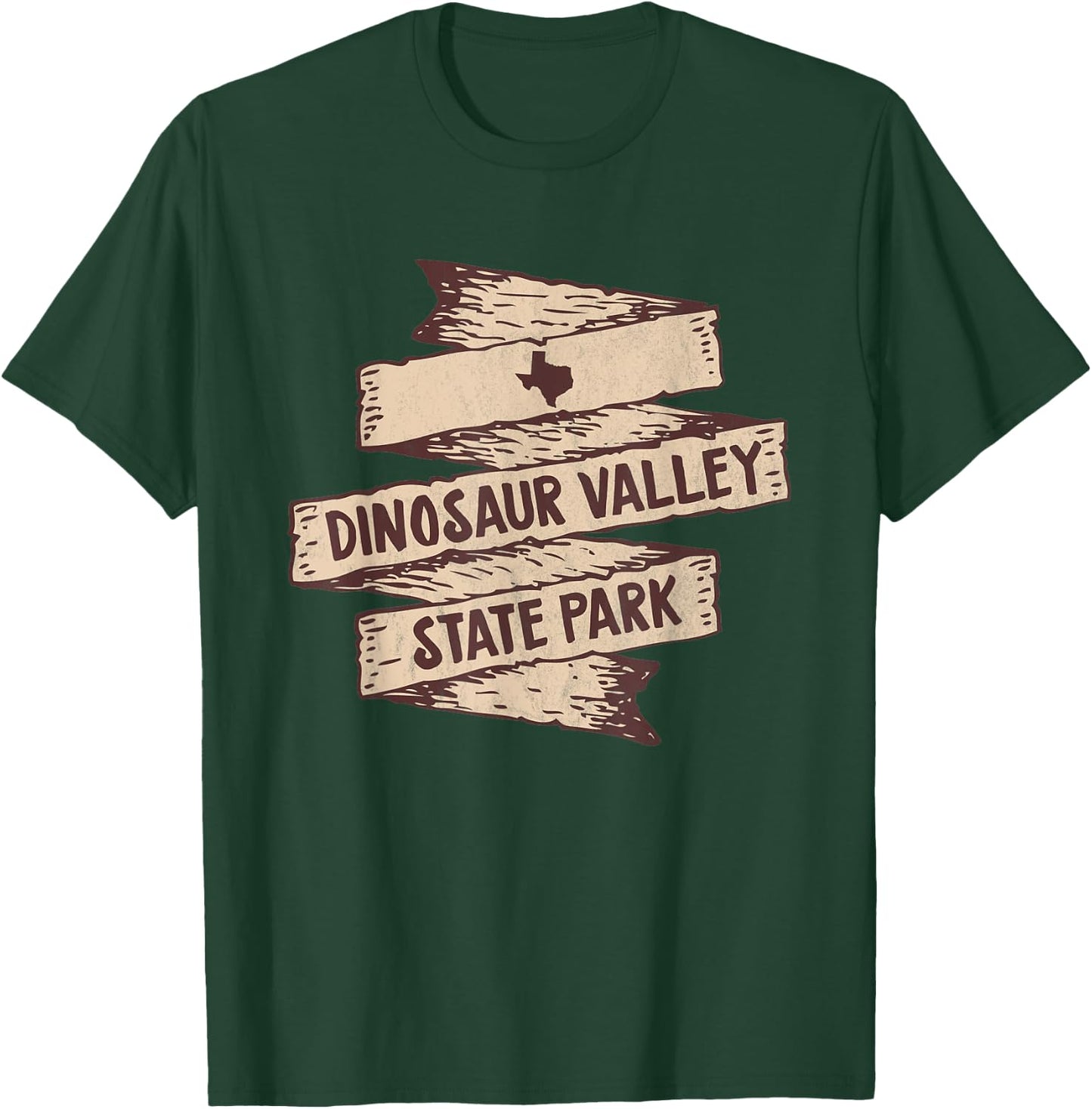 I Love Dinosaur Valley State Park Texas TX Wooden Sign T-Shirt - T-Shirt | Forest