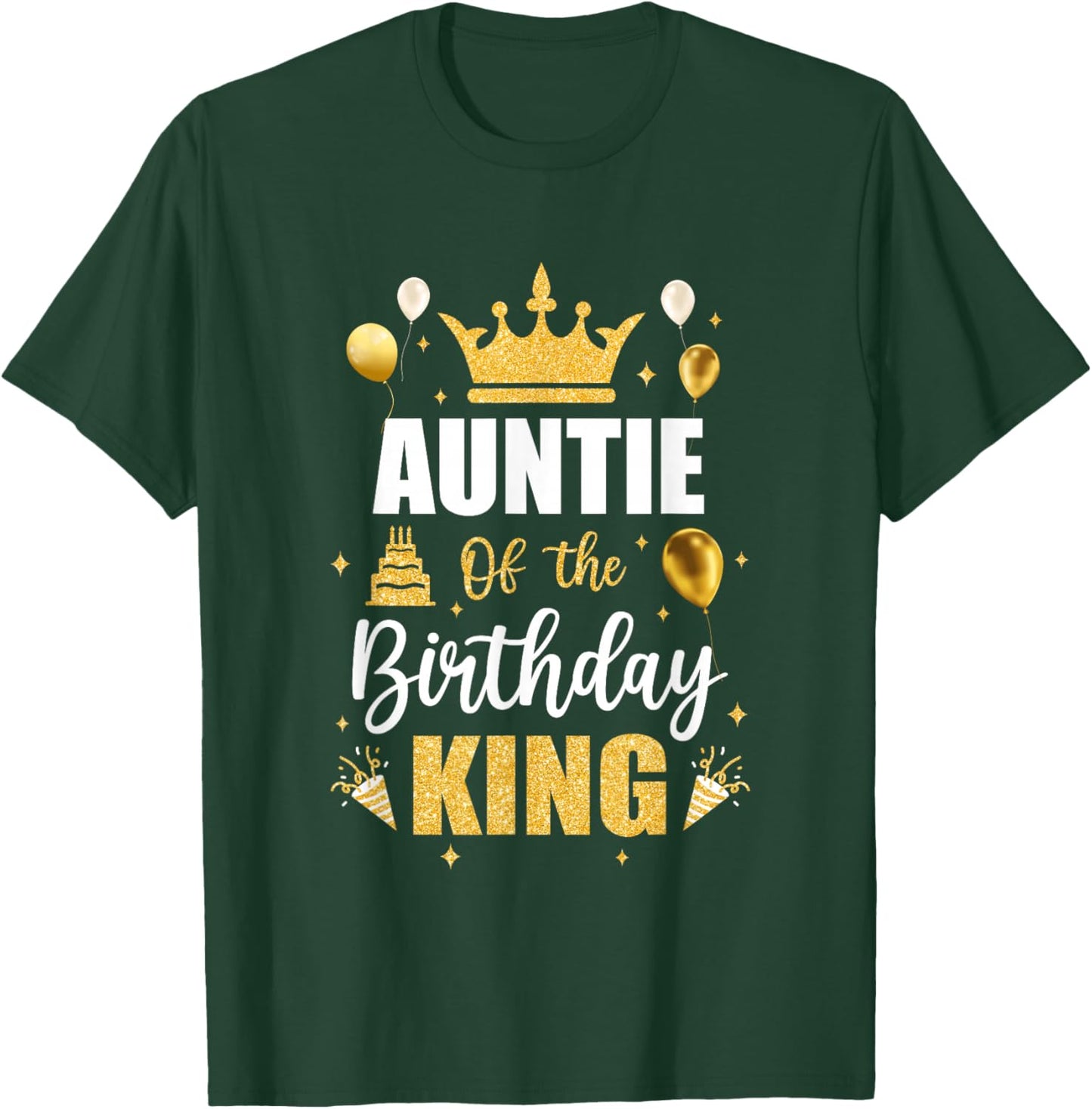 Auntie Of The Birthday King Boys Men Bday Party T-Shirt - T-Shirt | Forest